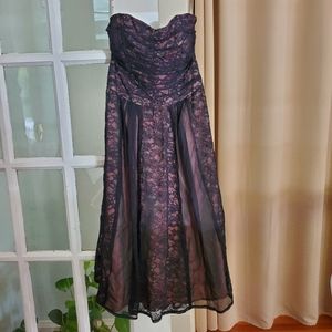 Nanette Lepore Strapless black lace dress